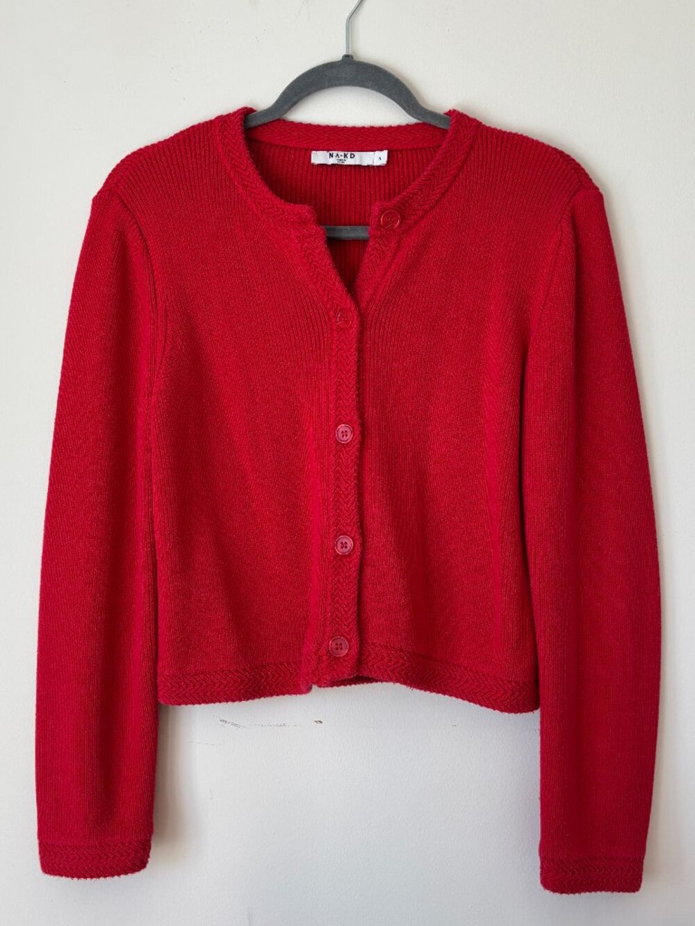 Red Cotton Cardigan